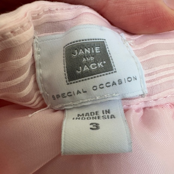 NWOT Janie and Jack 3T Girls Light Pink Striped Formal Puff Skirt - Picture 4 of 5